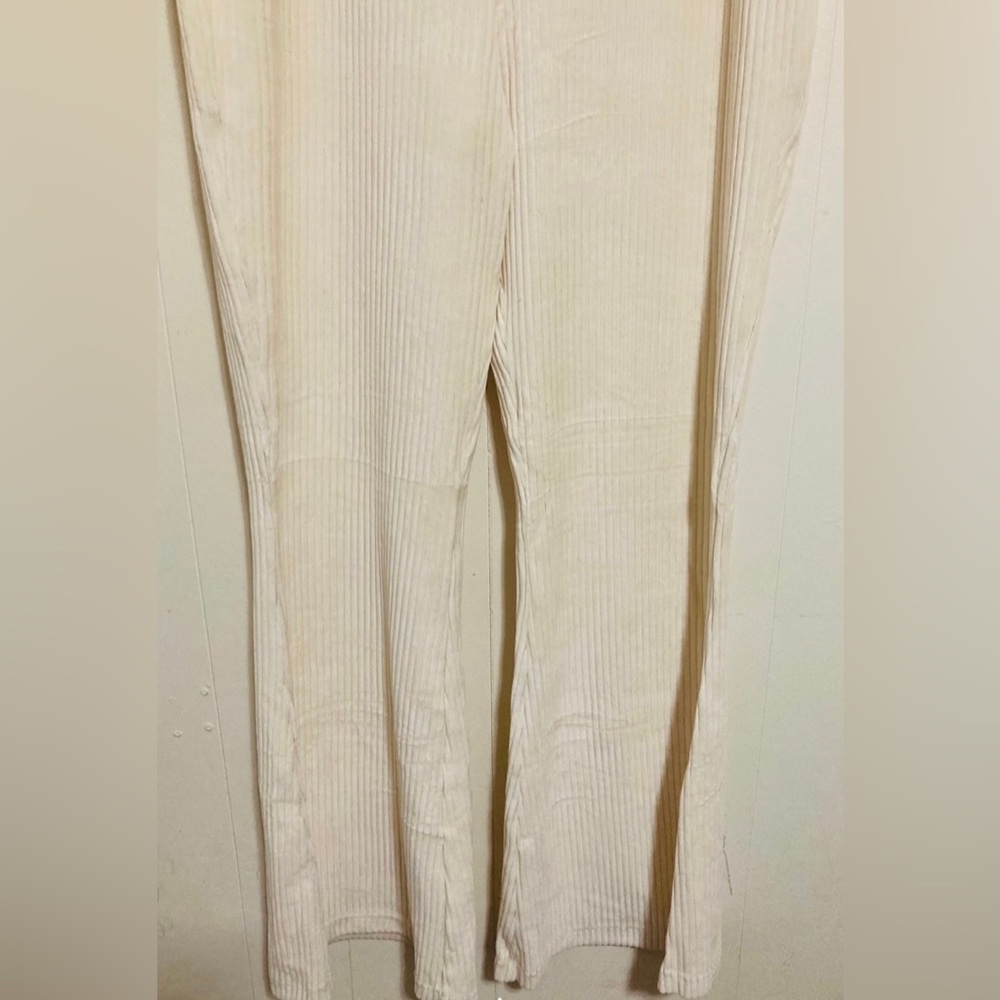 Aerie Groove On Velour Rib Flared High Rise Pants Size XL - Picture 8 of 13